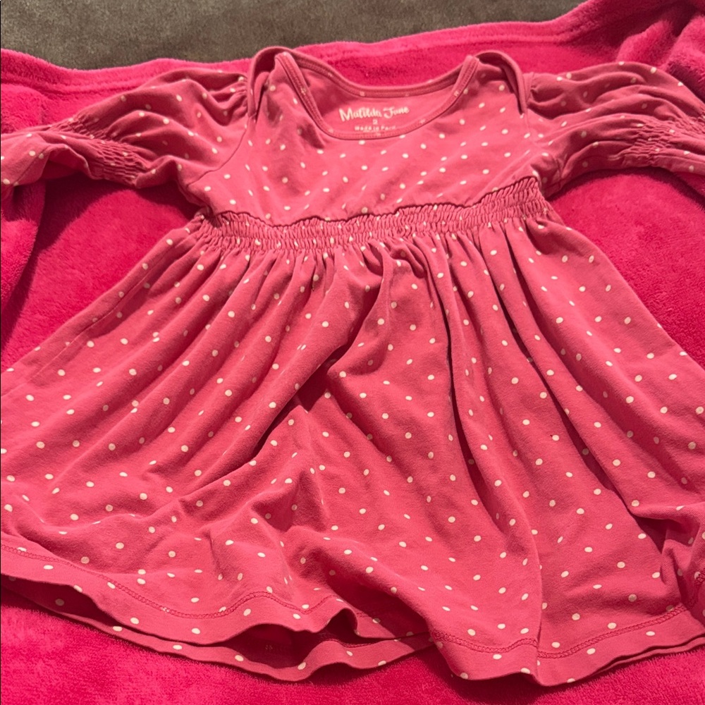 Matilda Jane Pink Dress with White Dots